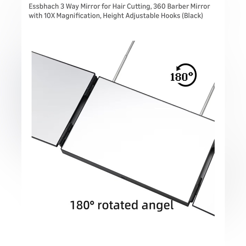 NWOT 3 way over door mirror for cutting back of hair